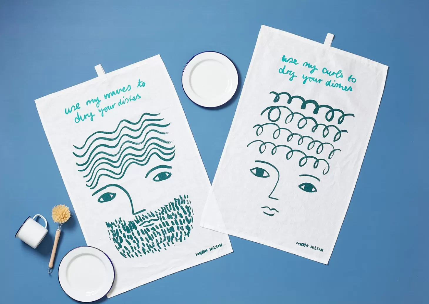 Use My Curls Tea Towel^Donna Wilson New